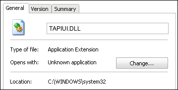 TAPIUI.DLL properties