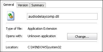 audiodelaycomp.dll properties