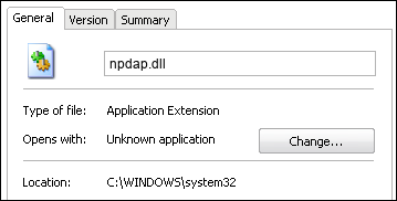 npdap.dll properties