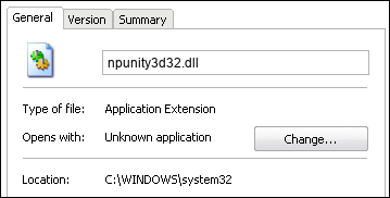 npunity3d32.dll properties