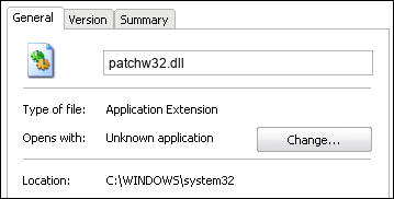 patchw32.dll properties